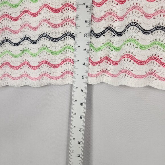 Judith Hart Crochet Sleeveless Tank Top Shell Size 1X White Multi Color Stripes - Picture 5 of 7
